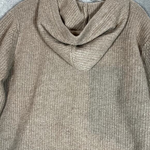 Nap 100% Cashmere Sweater Hoodie Women's M Brown Pullover Long Sleeve Comfy - Picture 5 of 10